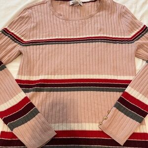 Liz Claiborne Ribbed Pink Sweater